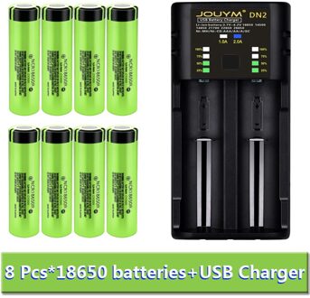 18650 Batterij 3.7V 2000Mah Oplaadbare Li-Ion Batterij Voor Led Zaklamp Batterij 18650 Batterij Cell + Usb lading 8 Cell en DN2