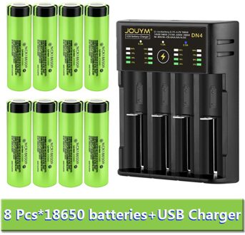 18650 Batterij 3.7V 2000Mah Oplaadbare Li-Ion Batterij Voor Led Zaklamp Batterij 18650 Batterij Cell + Usb lading 8 Cell en DN4