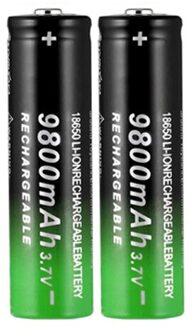 18650 Batterij Oplaadbare Batterij 3.7V 18650 9800Mah Capaciteit Li-Ion Oplaadbare Batterij Voor Zaklamp Zaklamp + Oplader 2stk