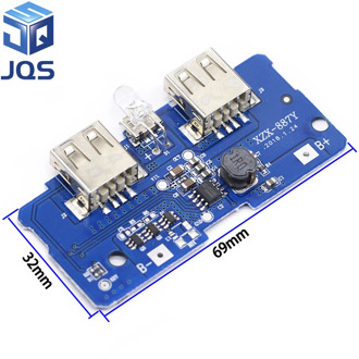 18650 Dual Micro USB 3.7V to 5V 2A Boost Mobile Power Bank DIY 18650 Lithium Battery Charger PCB Board Step Up Module With Led
