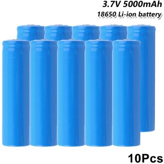 18650 Lithium Batterijen 3.7V 5000Mah Oplaadbare Batterijen Blauw Puntige Top Voor Led Zaklamp Zaklamp Speelgoed Afstandsbediening 10stk