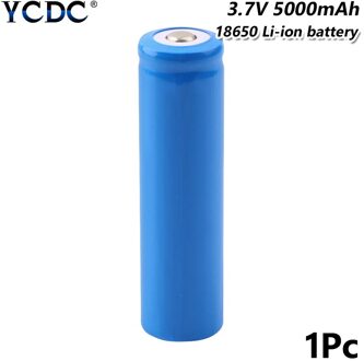 18650 Lithium Batterijen 3.7V 5000Mah Oplaadbare Batterijen Blauw Puntige Top Voor Led Zaklamp Zaklamp Speelgoed Afstandsbediening 1stk