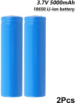 18650 Lithium Batterijen 3.7V 5000Mah Oplaadbare Batterijen Blauw Puntige Top Voor Led Zaklamp Zaklamp Speelgoed Afstandsbediening 2stk