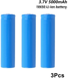 18650 Lithium Batterijen 3.7V 5000Mah Oplaadbare Batterijen Blauw Puntige Top Voor Led Zaklamp Zaklamp Speelgoed Afstandsbediening 3stk