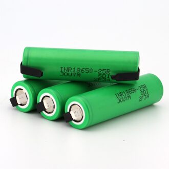 18650 Oplaadbare Lithium Batterij 2500Mah INR18650 25R 3.6V Hoge Ontlading 20A Power Bateria (Lassen Nikkel) 2 stk
