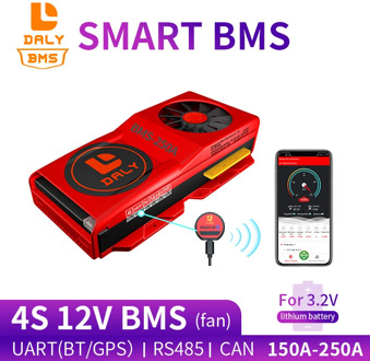 18650 smart LiFePO4 4S BMS 12V 150A 200A 250A Bluetooth 485 to USB device NTC UART togther Lion LiFePO4 LTO Batteries With Fan