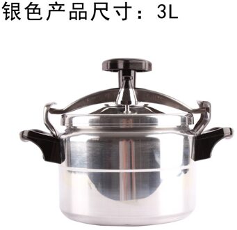 18Cm Aluminium 2L/3L Explosieveilige Snelkookpan Pot Outdoor Camping Pot Hoge Elevatie Snelkookpan zilver 3l