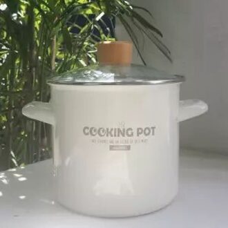 18Cm Emaille Pot Dikke Kleine Hoge Pot 2.9L Kookpan Met Deksel Sturen Plastic Cover Kan Worden Gekoeld wok Ollas De Cocina