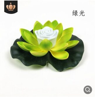 18Cm Led Lotusbloem Licht Batterij Aangedreven Drijvende Tuin Zwembad Lamp Landschap Decor Led Drijvende Lotus Licht groen