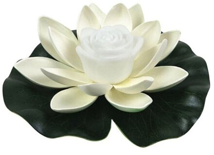 18Cm Led Lotusbloem Licht Batterij Aangedreven Drijvende Tuin Zwembad Lamp Landschap Decor Led Drijvende Lotus Licht wit