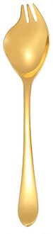 18Cm Vork Lepel Multicolor Populaire Keuken Specialiteit Draagbare Roestvrij Staal Salade Serveren Bestek Gebruiksvoorwerp Servies Accessoire gouden