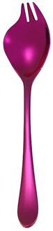 18Cm Vork Lepel Multicolor Populaire Keuken Specialiteit Draagbare Roestvrij Staal Salade Serveren Bestek Gebruiksvoorwerp Servies Accessoire Paars