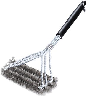18Inch Bbq Grill Borstel Roestvrij Staal Zware Grill Schraper Cleaner 3-In-1 Barbecue Schoonmaken tool type C