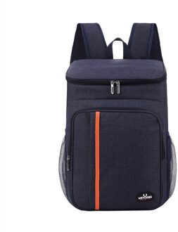 18L Grote Capaciteit Cool Warm Geïsoleerde Tas Lekvrije Lunch Rugzak Thermische Picknickzak Picknick Voedsel Drank Opbergtas marine blauw