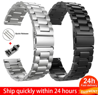 18mm 22mm 20mm 24mm Band For SAMSUNG Galaxy Watch 42 46mm galaxy watch 3 45mm 41mm Stainless Steel For Amazfit Bip GTR straps