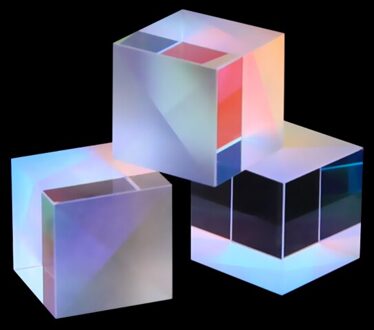 18Mm Optische Kleur Glazen Kubus Prisma 4 Kanten Licht X-Cube Beam Splitting Woondecoratie Kinderen Verjaardag Gebrandschilderd Glas