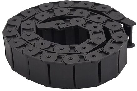 18Mm X 37Mm Zwart Flexibele Semi Afgesloten Kabel Drag Chain 1M 39.4"