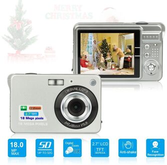18MP 720P Kinderen Mini Digitale Camera 8X Zoom 2.7 "" Tft Lcd-scherm Anti-Shake Video Camcorder foto Camera Voor Kinderen Zilver