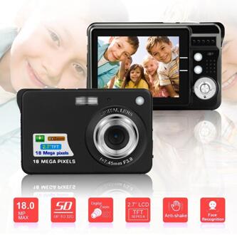 18MP 720P Kinderen Mini Digitale Camera 8X Zoom 2.7 "" Tft Lcd-scherm Anti-Shake Video Camcorder foto Camera Voor Kinderen zwart
