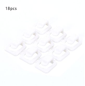 18Pcs Mini Thuis Zelf Hechting Kabel Clip Draagbare Elektrische Draad Organisator Bureau Accessoires Immobilisatie Opslag Tafel Muur wit