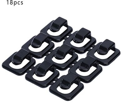 18Pcs Mini Thuis Zelf Hechting Kabel Clip Draagbare Elektrische Draad Organisator Bureau Accessoires Immobilisatie Opslag Tafel Muur zwart