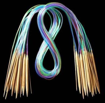 18Pcs Multicolor Buis Cirkelvormige Haak Breinaalden Diy Naaien Accessoires Handwerken Craft Breien Tools Stitch 40CM