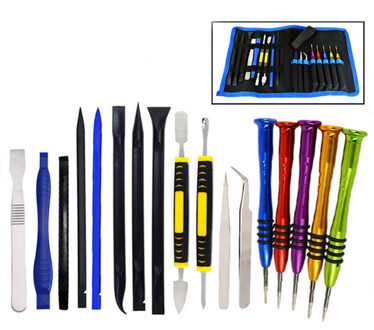 18Pcs Professionele Mobiele Opening Reparatie Gereedschap Kit Voor Ipad Tablet Telefoon Pc Demontage Gereedschap Kit Met Schroevendraaier Opbergtas 17 In 1