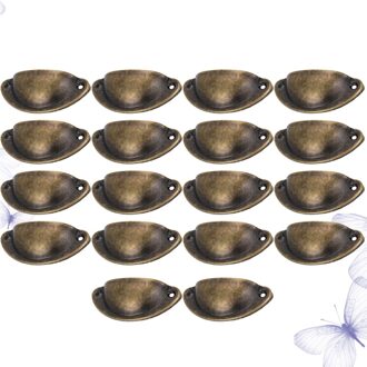 18Pcs Retro Halve Cirkel Handvat Praktische Kast Pull Handvat Duurzaam Lade Handvat Voor Thuis Dagelijks Gebruik (Groen Brons) groen bronzen
