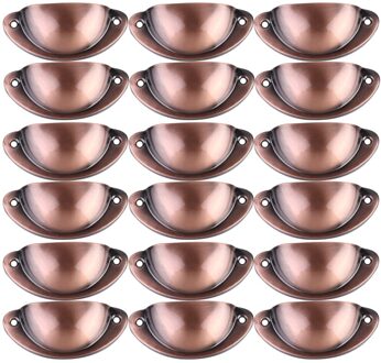 18Pcs Retro Halve Cirkel Handvat Praktische Kast Pull Handvat Duurzaam Lade Handvat Voor Thuis Dagelijks Gebruik (Groen Brons) rood Bronzes draad dra
