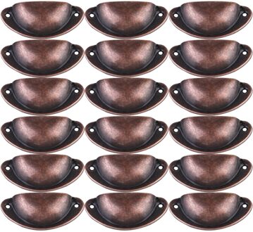 18Pcs Retro Halve Cirkel Handvat Praktische Kast Pull Handvat Duurzaam Lade Handvat Voor Thuis Dagelijks Gebruik (Groen Brons) rood Bronzes