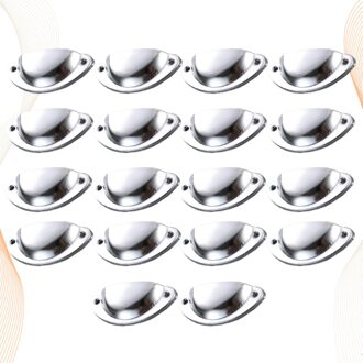 18Pcs Retro Halve Cirkel Handvat Praktische Kast Pull Handvat Duurzaam Lade Handvat Voor Thuis Dagelijks Gebruik (Groen Brons) zilver