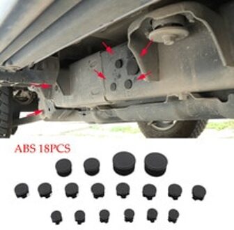 18Pcs Rubber Stopper Waterdichte Cover Plug Zwart Abs Chassis Waterdichte Plug Stopper Voor Jeep Wrangler Jl/Jt
