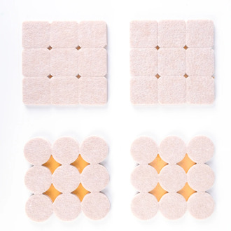 18Pieces DIY Round Self Adhesive Furniture Scratch Protector Rectangle Felt Pads Sets Hard Surfaces Reduces Noise
