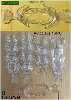 18Pis/2Pis Dental Frame Cut Back Impression Trays Mandibular Denture Edentulous FCB Clear Color