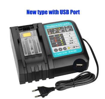 18V18Ah Oplaadbare Batterij 18000Mah Li-Ion Batterij Vervanging Power Batterij Voor Makita BL1880 BL1860 BL1830battery + 3A Charger Blauw