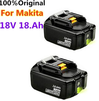 18V18Ah Oplaadbare Batterij 18000Mah Li-Ion Batterij Vervanging Power Batterij Voor Makita BL1880 BL1860 BL1830battery + 3A Charger zwart