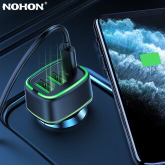 18W Pd Type C Usb C Dual Usb Snel Opladen Qc 3.0 Auto Telefoon Oplader Adapter Voor Iphone 12 11 Pro Max 6 7 8 X Xiaomi Redmi Huawei wit