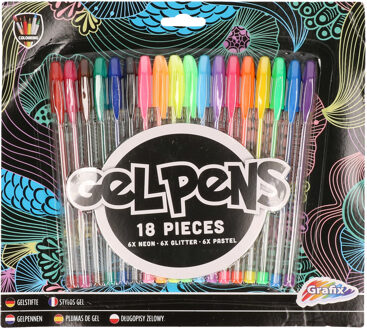 18x Gelpennen gekleurd 15 cm Multi