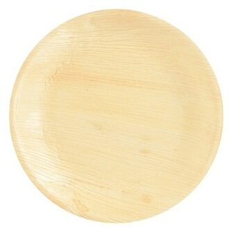18x Palmblad borden 23 cm - Feestbordjes Bruin