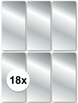 18x Schoolboek etiketten - zilver - labels - 2,5 x 5,5 cm - stickers