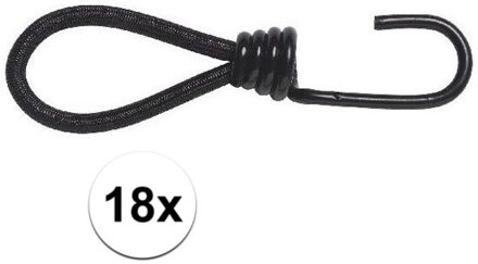 18x Spanelastiek / tentspanner met haak 18 stuks - Spanners voor spandoek / afdekzeil / netten