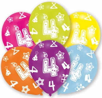 18x stuks 4 jaar leeftijd verjaardag ballonnen 27 cm