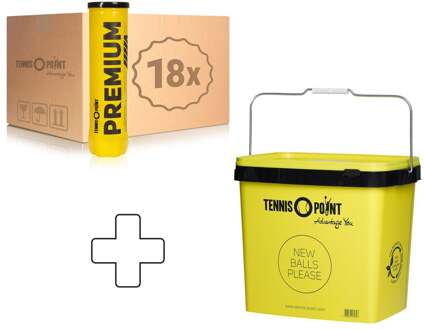 18x verpakking 4 stuks Premium Tennisball geel - nosize