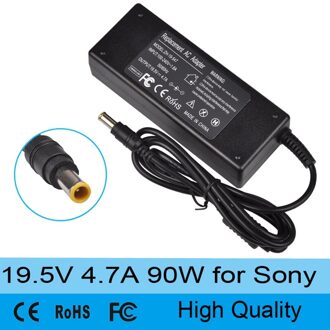19.5V 4.7A 90W Ac Power Supply Adapter Oplader Voor Sony Vaio VGN-AX VGN-BX VGN-C VGN-CR Vgp Vpc vgc 6.5 Mm * 4.4 Mm adapter met EU plug