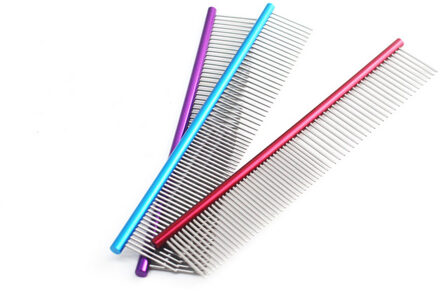 19 Cm Huisdier Kam Professionele Staal Grooming Kam Borstel Pet Grooming Handschoenen Voor Katten Honden Blauw