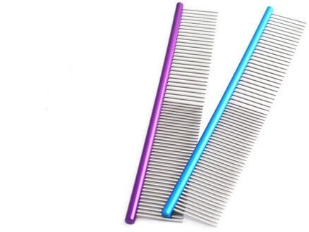 19 Cm Huisdier Kam Professionele Staal Grooming Kam Borstel Pet Grooming Handschoenen Voor Katten Honden Paars