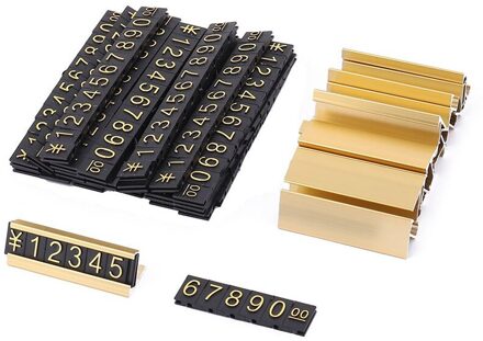 19 Groepen Gold-Tone Metal, Arabische Cijfers Samen Prijs Tags