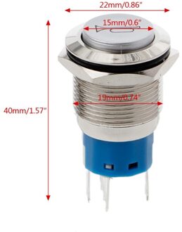 19 Mm Led Momentary Claxon Metalen Drukknop Verlichte Schakelaar 12V 28 Tb Rood