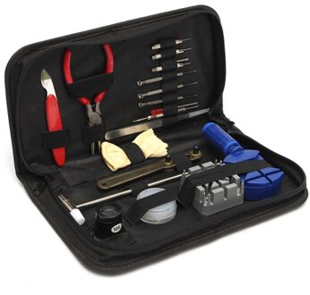19 Stks/set Horloge Reparatie Tool Kit Horloge Klok Opener Link Remover Spring Bar Tool Set Met Zwarte Waterbestendig Opslag tas