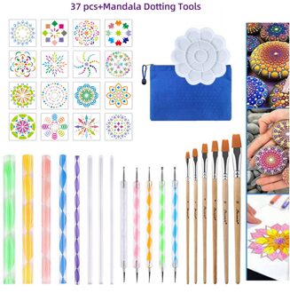 19 Stuk Mandala Puntjes Gereedschap Diy Schilderen Stencils Ball Stylus Palet Penselen Multifunctionele Embossing Dot Kit type 5